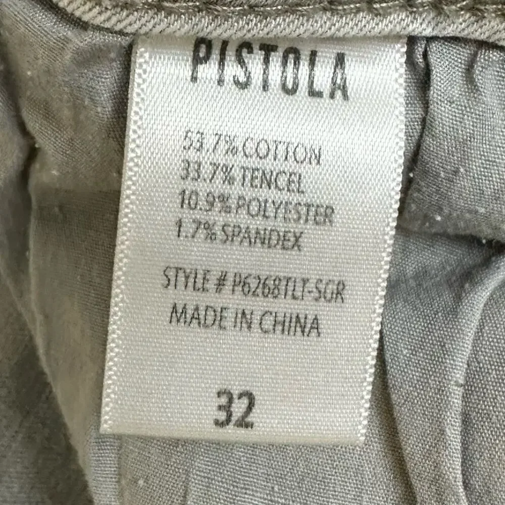 Pistola Light Gray Moto Skinny Jeans Size 32